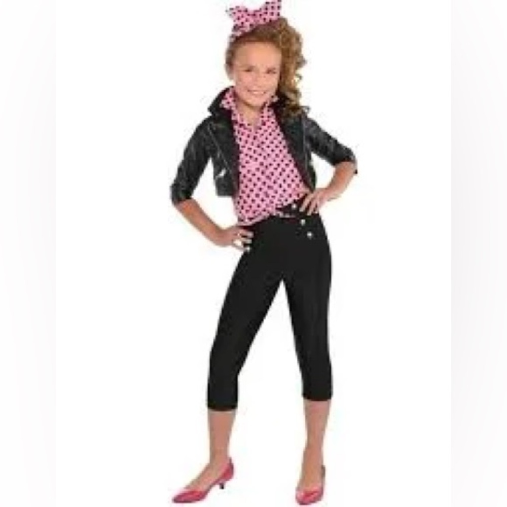 Greaser Girl Halloween Costume - Pink and Black